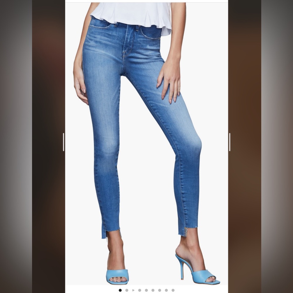 Good American Good Waist High Waist Step Hem Skinny
